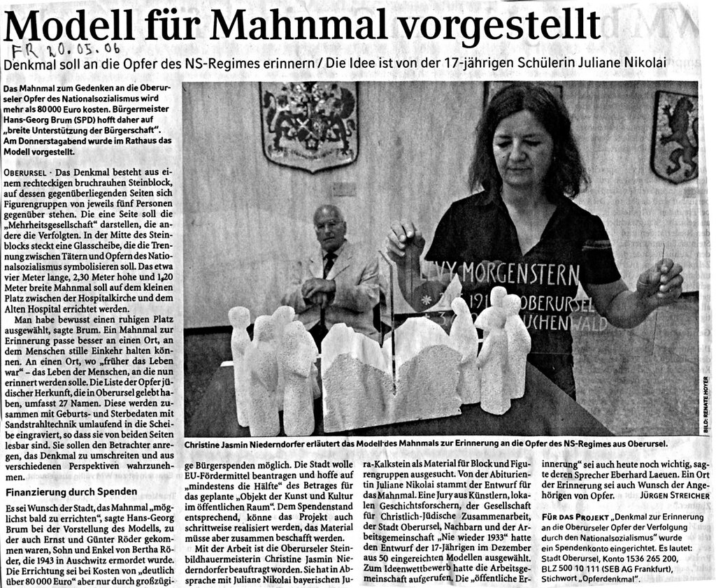 Faksimile des Berichts in der Frankfurter Rundschau vom 20.05.2006