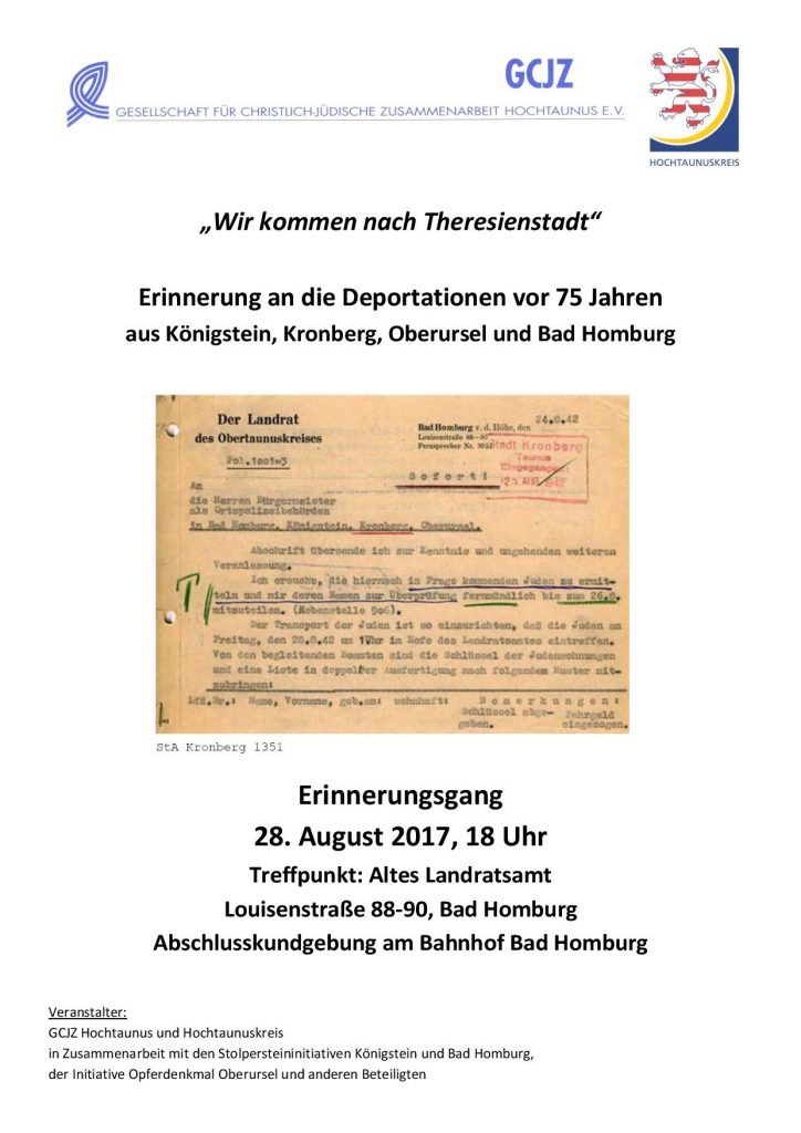 Plakat Wir kommen nach Theresienstadt