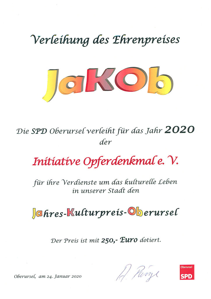 Urkunde JaKOb 2020